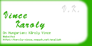 vince karoly business card