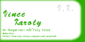 vince karoly business card